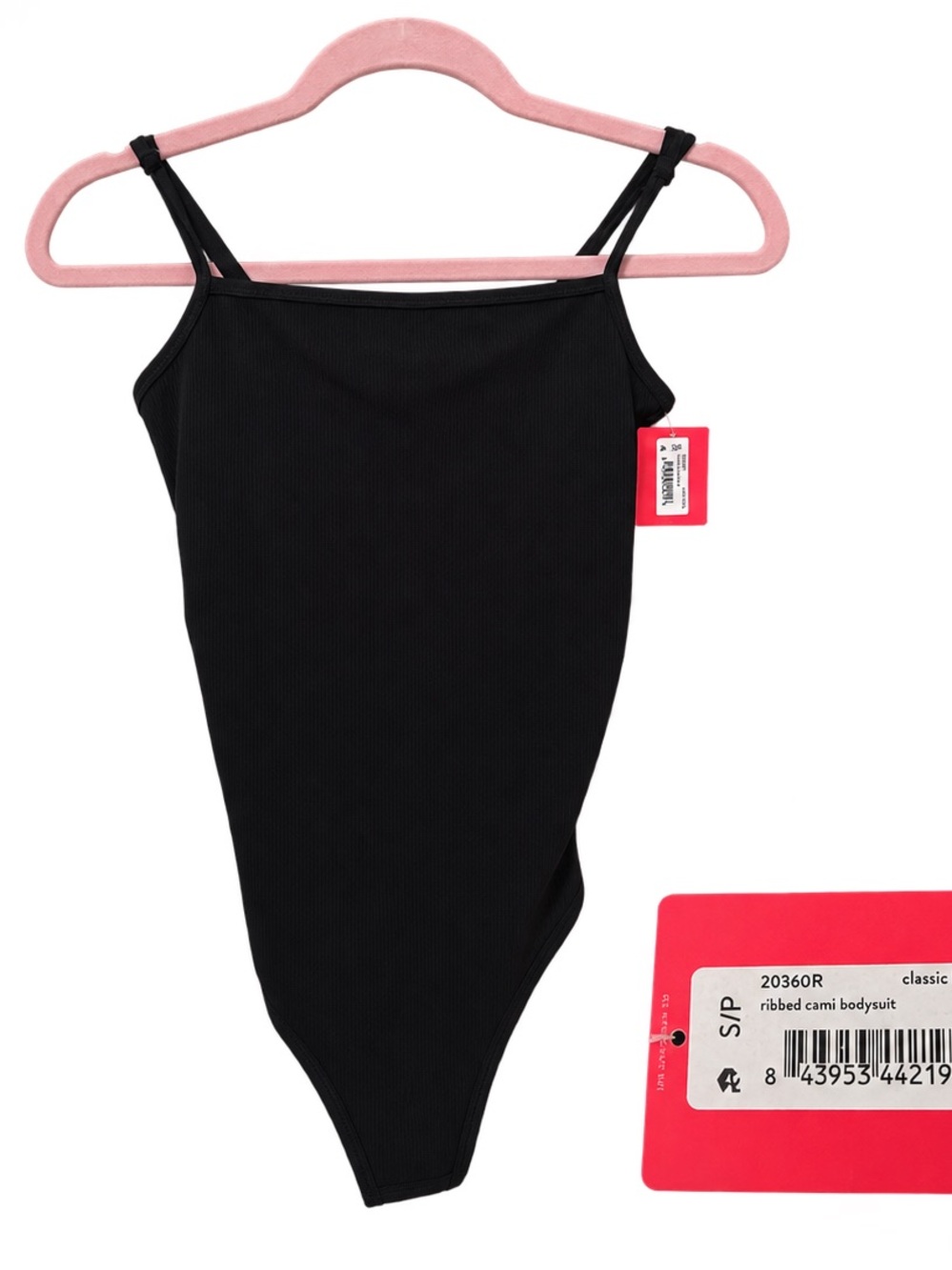 NWT SPANX Ribbed Cami Bodysuit Black Size Small